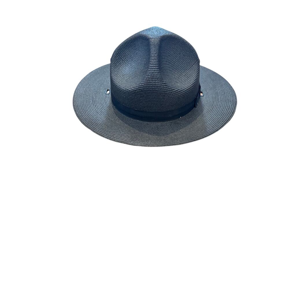 Stratton Black Mounty Straw Felt Campaign Uniform Hat Size 7 1/4 #33761 W/ Box